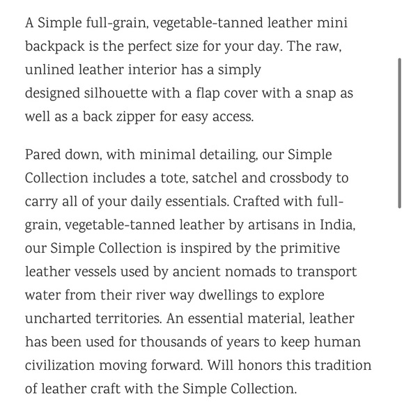 Will Leather Goods Simple Mini Backpack - Picture 8 of 11